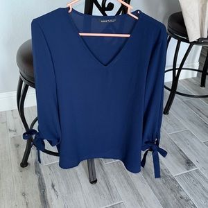 Blue long sleeve blouse